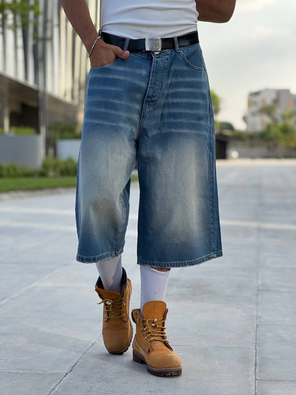 Light wash Jorts