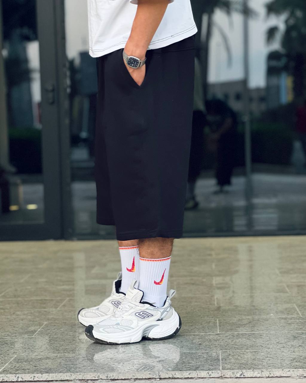black edge shorts