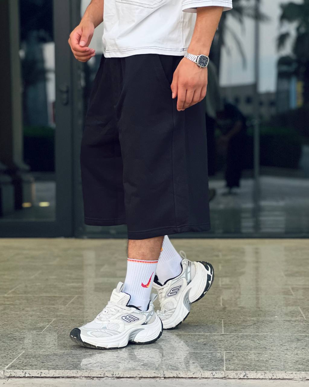 black edge shorts