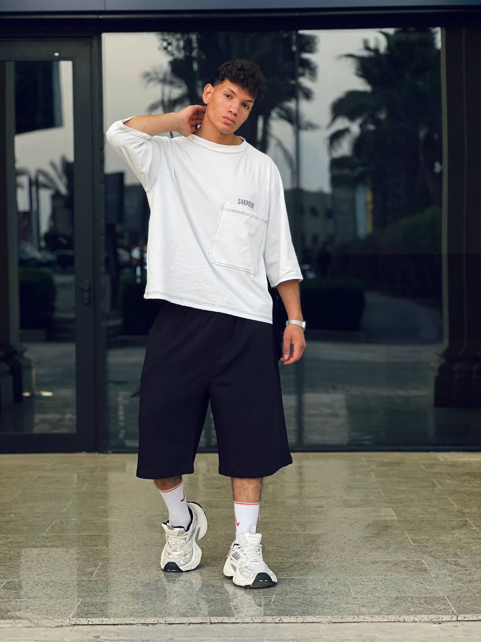 black edge shorts