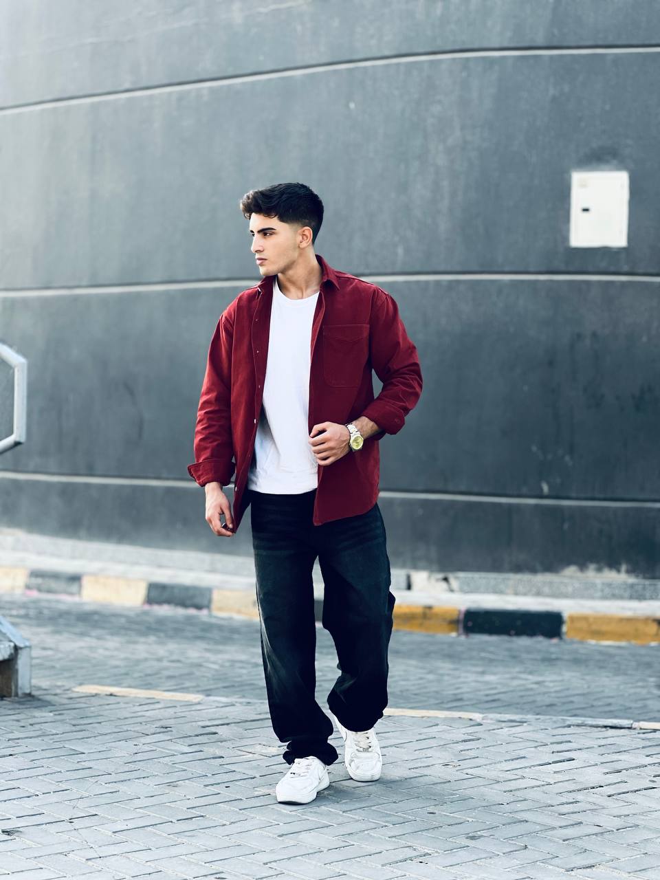 Burgundy Gabardine Shirt
