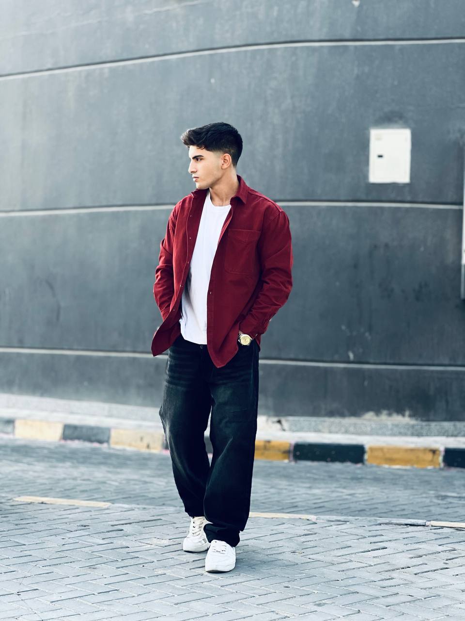 Burgundy Gabardine Shirt