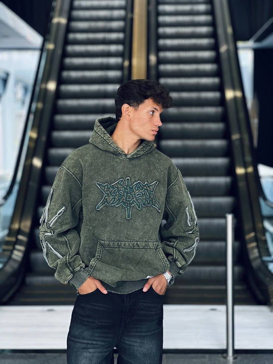 Washed Olive Oversized Hoodie