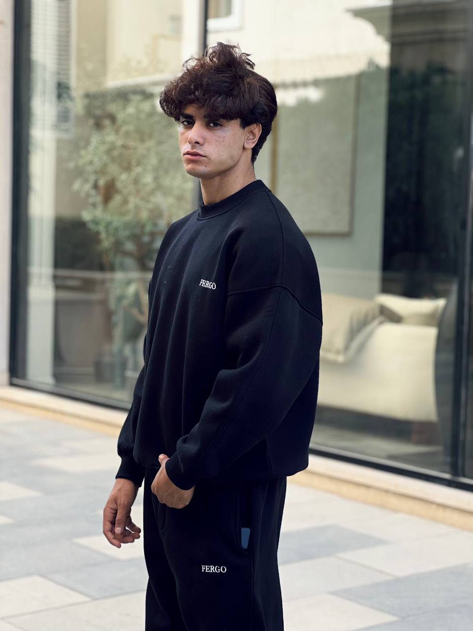 Black crewneck