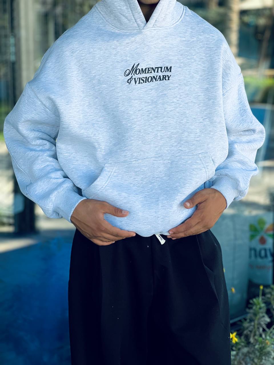 oversized gray hoodie