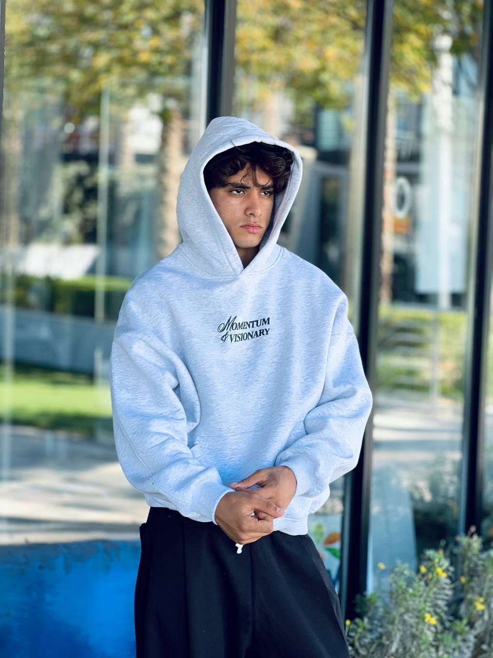 oversized gray hoodie