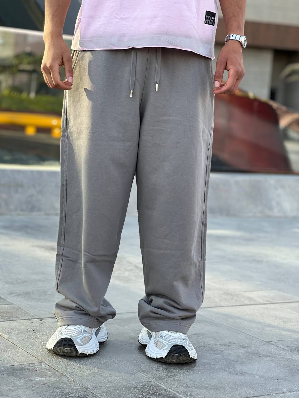 warm gray basic sweatpants