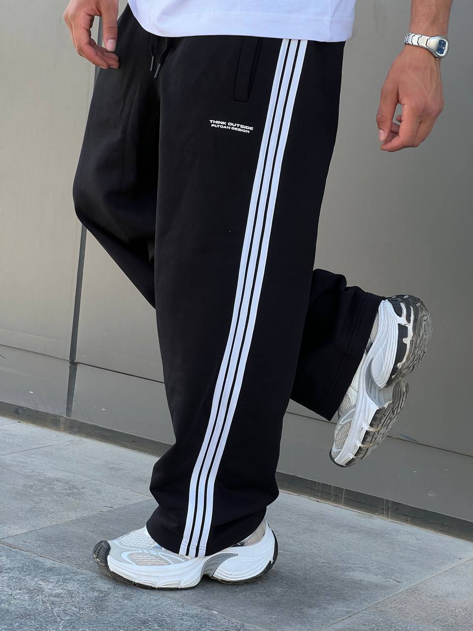 black oversized sweatpants