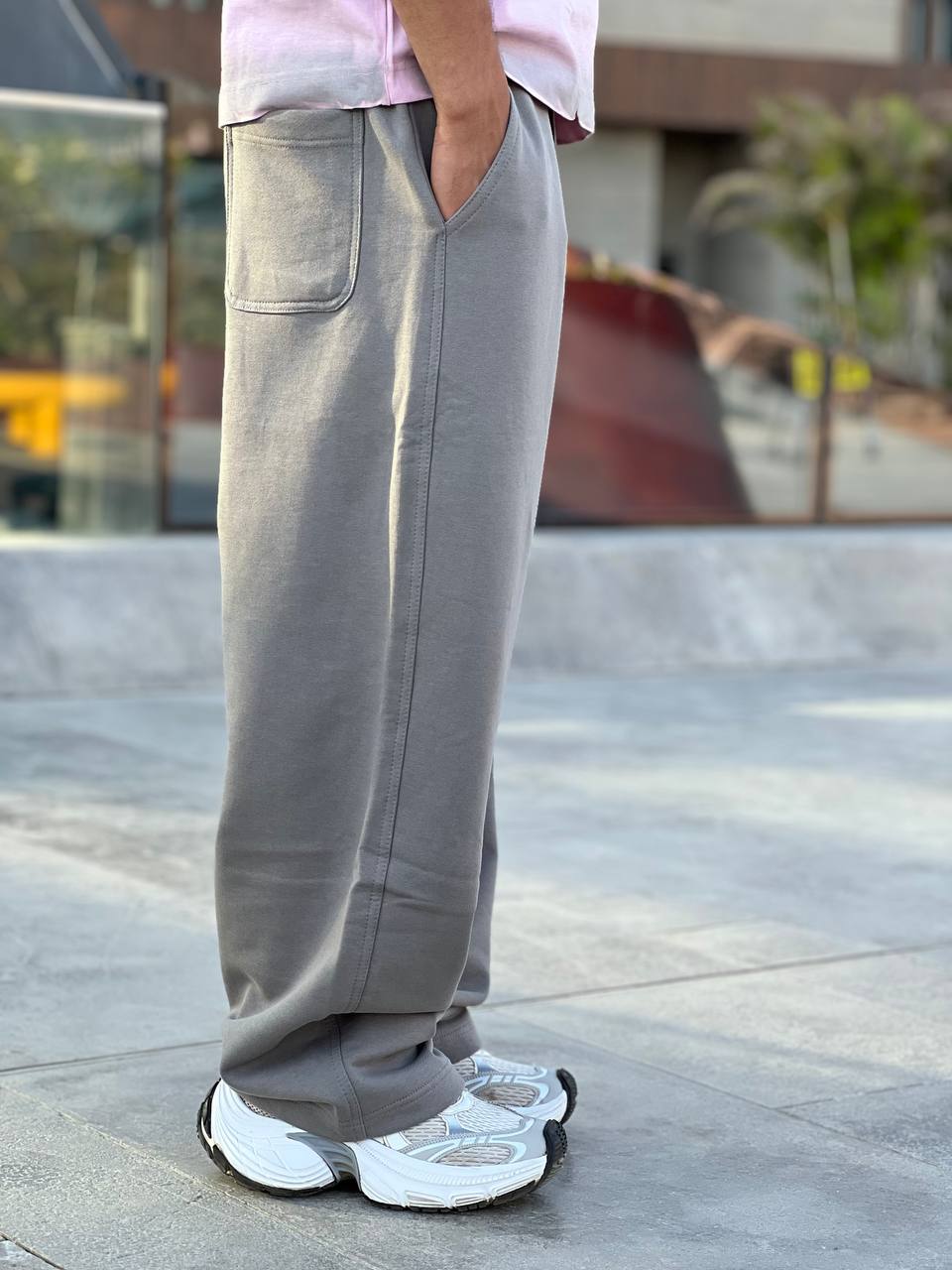 warm gray basic sweatpants