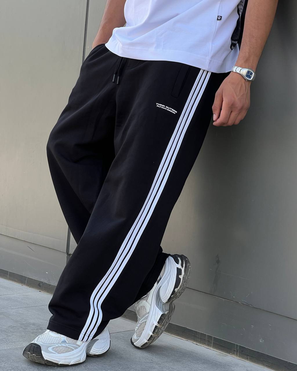 black oversized sweatpants