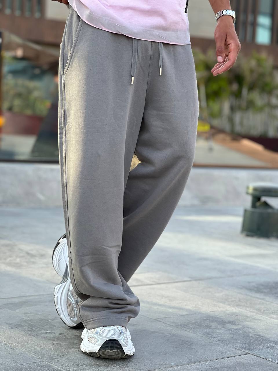 warm gray basic sweatpants