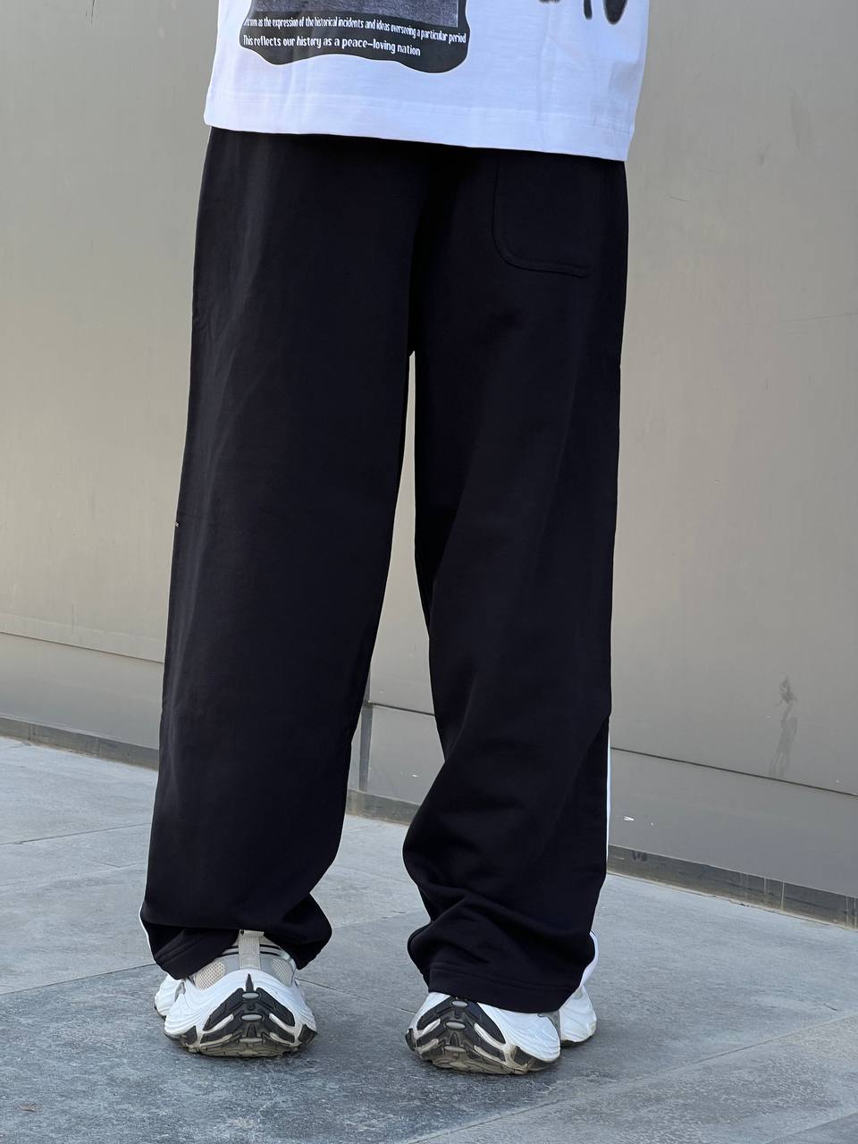 black oversized sweatpants