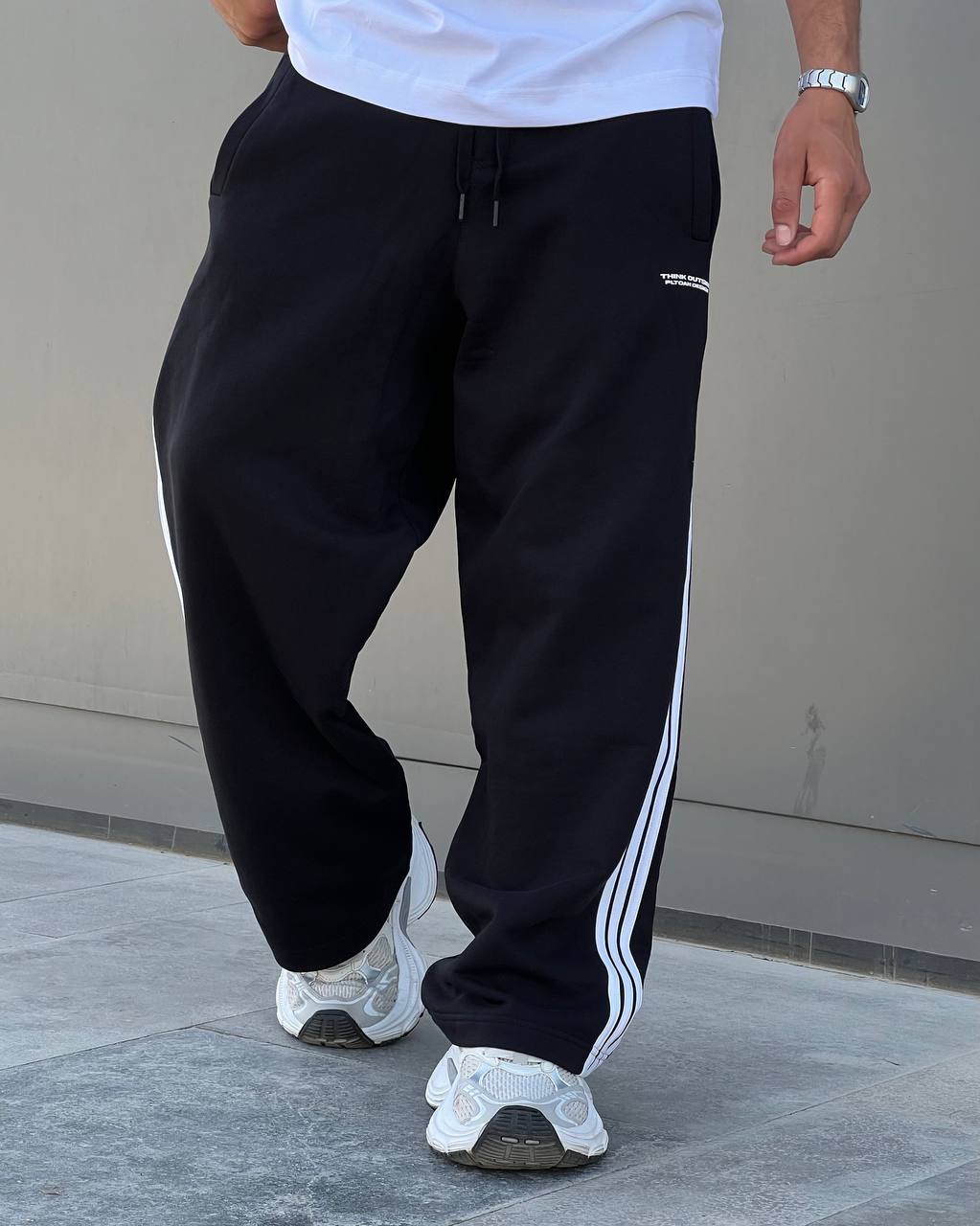 black oversized sweatpants