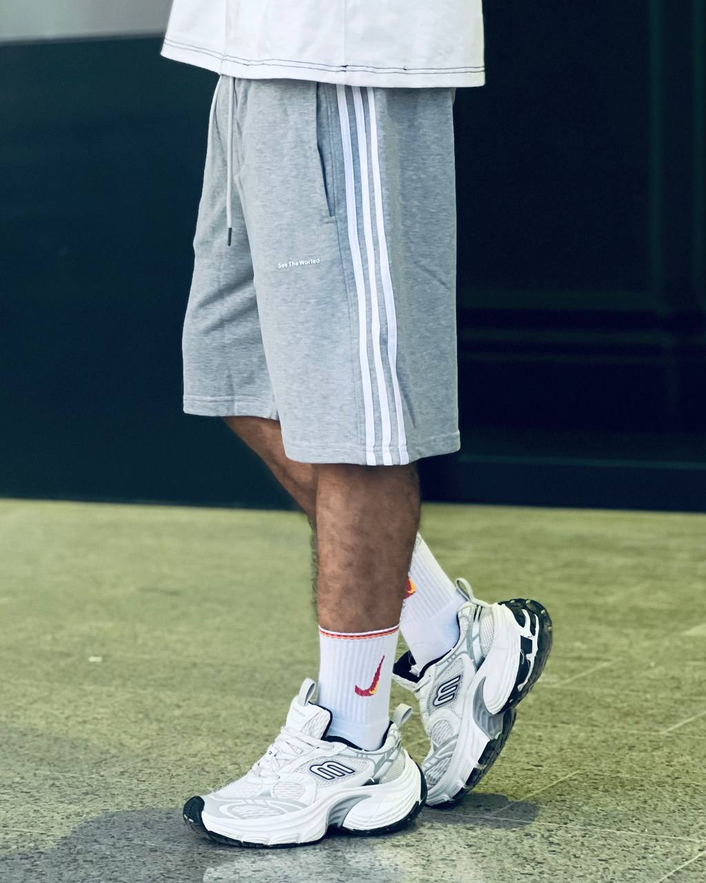 Gray Fleece Shorts