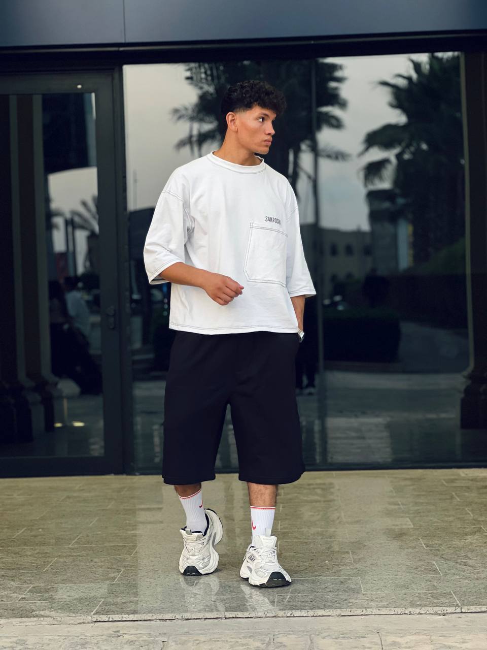 black edge shorts