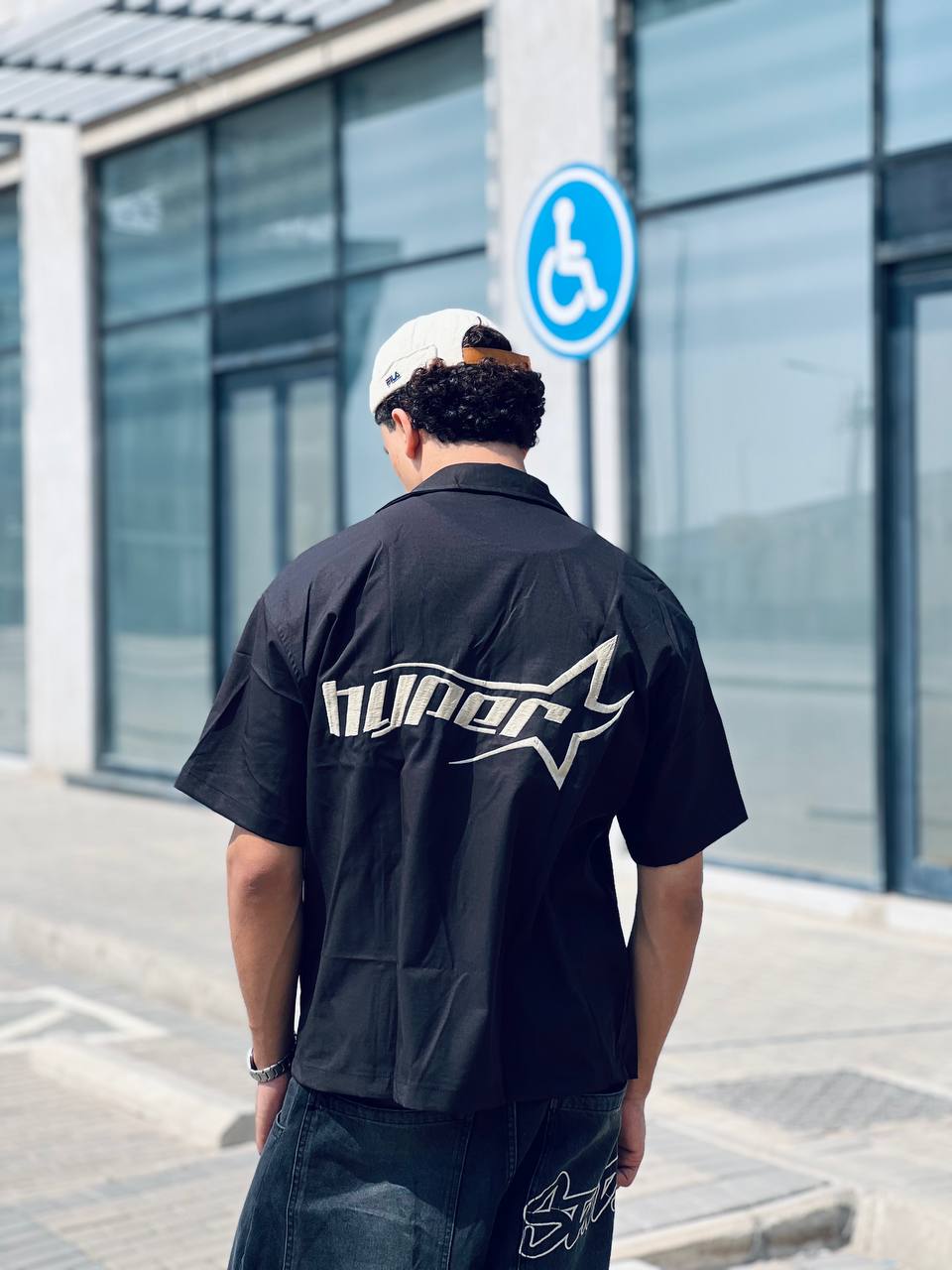 black boxy shirt
