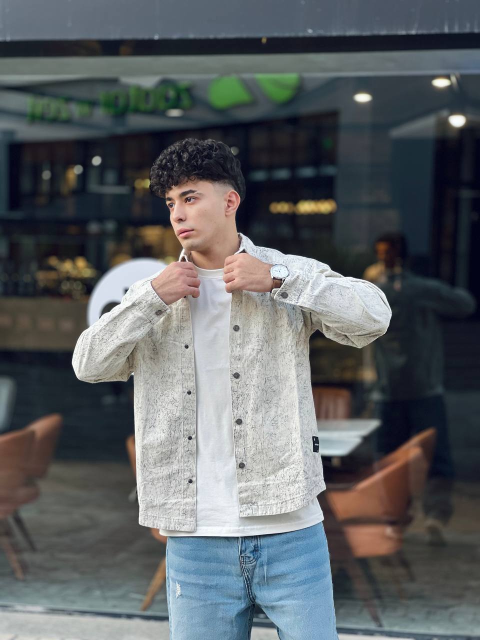 creamy oversized shirt