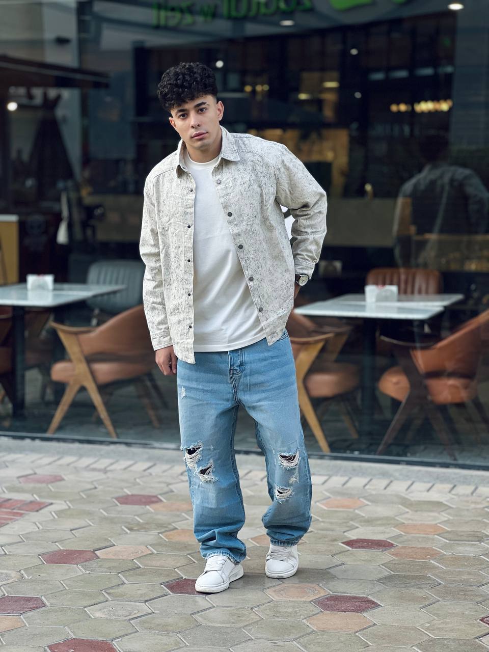 creamy oversized shirt