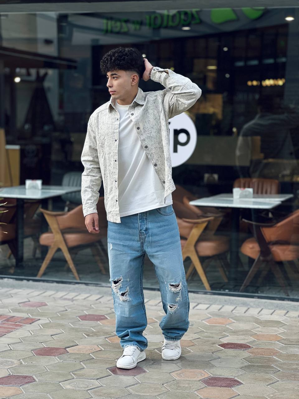 creamy oversized shirt