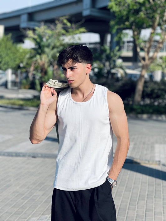 white tank top